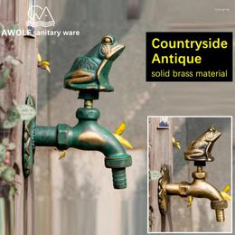 Bathroom Sink Faucets Outdoor Garden Faucet Mop Pool Art Antique Countryside Animal Shape Washing Machine Wall Mounted Cold Water Tap AF6138
