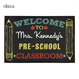 Carpets HXBack To School Welcome Classroom Personalised Doormat Fashion Funny Flannel Indoor Mats