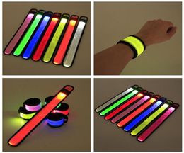 Nylon LED Sports Slap Wrist Strap Bands Wristband Light Flash Bracelet Glowing Armband Flare Strap Party Concert Armband LED Flash6896788