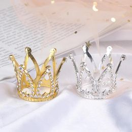 Hair Clips Mini Crown Princess Topper Crystal Pearl Children Ornaments Party Decor