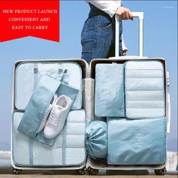 Storage Bags Toiletries Pouch Packing Cubes Foldable Waterproof Travel Bag Suitcase Oxford Portable With Handbag Luggage Organizer
