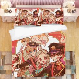 Bedding Sets 3D Toilet-Bound Hanako-kun Printed Cover Set Duvet Cartoon Giant Comforter Bed Linen (NO Sheet)