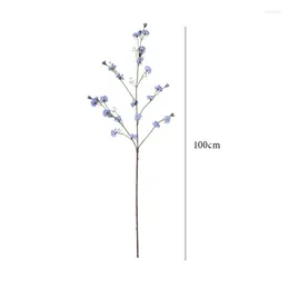 Decorative Flowers Artificial Willow Chrysanthemum Branches Silk Fake Garden Decor Simulation Green Plant Blue Willows Balcony Decoration