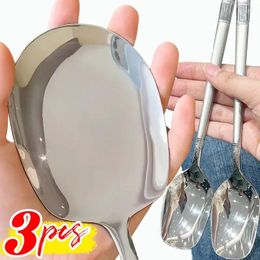 Spoons Stainless Steel Soup Spoon Long Handle Flatware Home Public Digging Ladle Tablespoons Kitchen Tableware Cooking Utensils