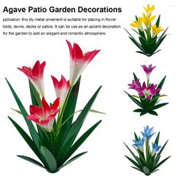 Decorative Flowers Plant Ornaments Creative Lily Crafts Outdoor Yard Flower Building Decorations Sculpture Lawn Garden A2A7