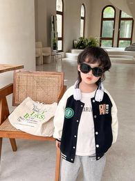 Jackets Children's Outerwear 2024 Spring Autumn Arrival Printed Single Breasted Tops For Boys And Girls Kid Trendy Baseball Coat