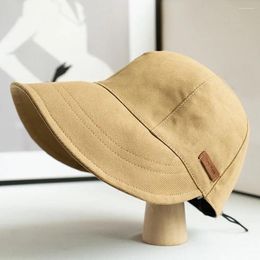Berets Men Women Beach Hats Summer Hat Foldable Wide Brim Sun Drawstring Adjustable CapsQuick-drying Visors Fisherman Cap