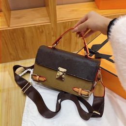 Tote Brown flower Leather handbags pochette Women Cosmetic Handbags Shoulder Bags Women Messenger Bags Round One Sgqaa