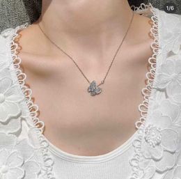 Designer Necklace Vanca Luxury Gold Chain 925 Silver Fashion Full Diamond Butterfly Necklace Fashion Minimalist Style Womens Necklace