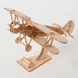 Laser Cutting DIY Sailing Ship Train Aeroplane Toys 3D Wooden Puzzle Toy Model Kits Desk Decoration for Children Kids YHN 240510