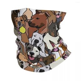 Scarves Pitbull Dog Pattern All The Mutts Bandana Neck Gaiter Printed Wrap Mask Scarf Headwear Running For Men Women Adult Season