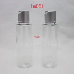 120ml Disc top cap plastic bottles containers for Travelling ,pearl transparent empty liquid PET cosmeticsgood package Wbunp