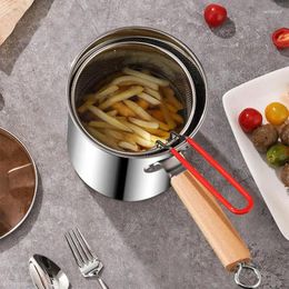 Cookware Sets Deep Frying Pot With Strainer Basket Stainless Steel Tempura Fryer Pan French Fries Pots Kitchen Induction Gas Stove