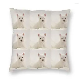 Pillow Westie Highland Terrier Case Bedroom Decoration Sofa Nordic Dog Salon Square Pillowcase
