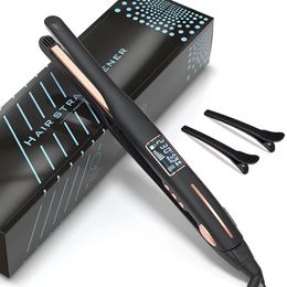 Mini straightener curler sheet pencil flat iron for short hair beard elf cutting salon styling tool 100-240V 240428