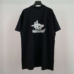 B designers men Paris 23 Spring/Summer New BALG Double Label Double Shadow T-shirt Active Black Colour Loose Fit Unisex
