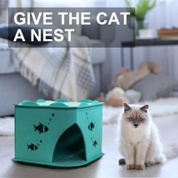 Cat Carriers Pet Bed House Tent Four Seasons General Semi-enclosed Hut Kennel Villa For Dog Washable Supplies