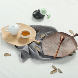 Tea Trays 1PCS Wooden Platter Tray Black Walnut Western Fruit Pizza Wood Non-painted Solid