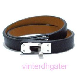 Top Edition Hrms Designer Bracelet Authentic Kelly Black Leather Hardware Z Bracelet Original 1to1 With Box