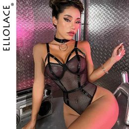 Sexy Set Ellolace Sexy Bodysuit Women Transparent Lace Underwear Porn Erotic Lingerie With Open Crotch Mesh Teddy Night Club T240513