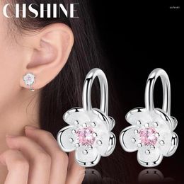Dangle Earrings 925 Sterling Silver Jewellery High Quality Fashion Woman Earring Retro Flower Cube Zirconia Long Tassel Hanging