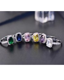 European USA Selling Fashion Band Rings Zirconia Classic Wedding Party Engagement Rings For Women Girls1495133