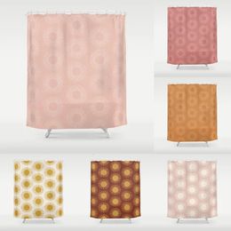 Simple Rules Round Small Sunflower Pattern Bathroom Curtain Home Decoration Waterproof Bathtub Personality Shower 240512