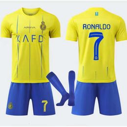 Soccer Jerseys Men's Tracksuits New Saudi Al-nassr Fc Football Shirt Home/away Stadium No.7 Ronaldo Adult Children's Soccer Jersey Children's Set