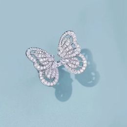 Butterfly Moissanite Diamond ring 100% Real 925 Sterling Silver Wedding Drop Earrings for Women Bridal Jewelry Gift
