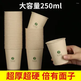 Disposable Cups Straws 250ml Paper Wedding Tea Milk Cup Coffee Drinking Accessories Party Supplies