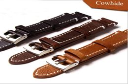 Handmade 18mm 19mm 20mm 21mm 22mm Black Brown Calf Leather Men Women Watch Strap Retro General Watchbands7958094