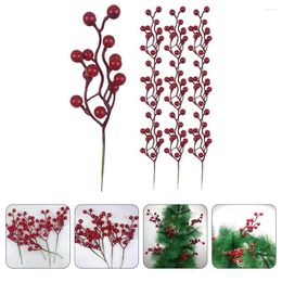 Decorative Flowers 12 Pcs Dinner Table Decor Simulation Flower Berry Xmas Branch Artificial Foam Stems Vase Filling Ornament