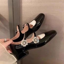 Casual Shoes Women Mary Jane Solid Colour Sweet Shallow Mouth Ladies Metal Decorative Buckle Sandals Party Dress Lolita