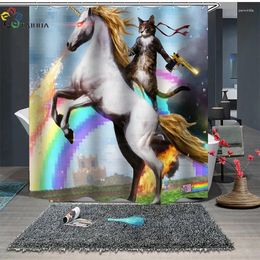 Shower Curtains Polyester Cartoon Curtain High Quality Waterproof Mildewproof Printed With Hooks Bathroom Accessories