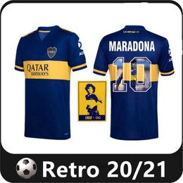 Soccer Jerseys 20 21 Retro soccer Jerseys Boca Juniors DE ROSSI 2003 Men Home Blue Away White Yellow TEVEZ MARADONA ABILA camisa futebol football shirt