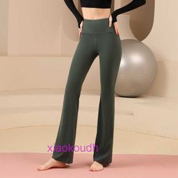 Aaa Designer Lul Comfortable Womens Sports Yoga Pants Slimming and Abdominal Tightening Micro Nuln Flared with Lifted Buttocks High Elasticity