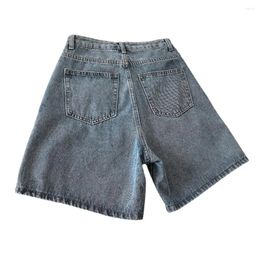 Women's Shorts Women Lady Short Pants Vintage High Waist With Retro Pockets A-line Silhouette Stylish Knee Length For A