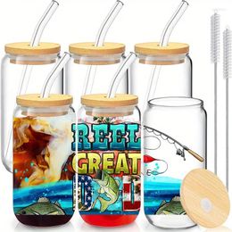 Wine Glasses 16 Oz Glass Cup With Lid And Straw - Perfect For Beer Juice Milk Iced Coffee Gifts Dad From Daughter Son