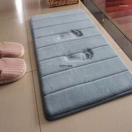 Bath Mats Thicken Bathroom Doormat Coral Velvet Striped Carpet Desk Mat Bedside Blanket Bedroom Entrance