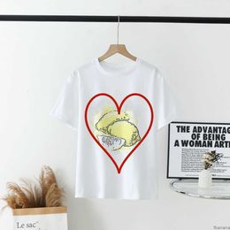 Tshirt Womens Designer T-shirt Cherry Printting Loose Crew Neck Short Sleeve Cotton Casual Tops 2024 Summer Tees Y2k Streetwear 684n
