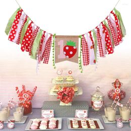 Chair Covers Birthday Highchair Banner 1St Party Garland First Strawberry Flag Baby Wedding Venue Layout Supplies Bunting Birth
