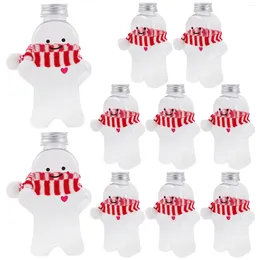 Storage Bottles 10 Sets Christmas Drink Bottle Adorable Juice Milk Lids Wrapping Tea Portable Candy Jars Empty