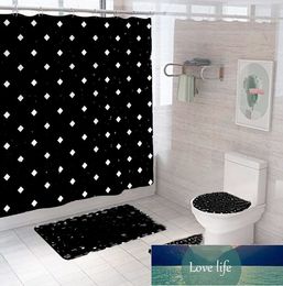 High-end Europe Mat Set Shower Curtain for Bathroom Cover Toilet Seat Anti Slip Soft Carpet for Bathroom Mat Set