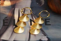 New designed Tassel ear stud women039s cool simple long earrings Ginkgo leaf punk style luxury hanging earring Designer Jewelry6538724