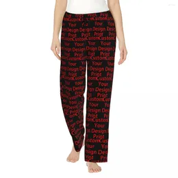 Women's Sleepwear Custom Your Design Pyjama Pants Women Customised Logo Printed Lounge Sleep Stretch Bottoms With Pockets