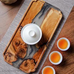 Tea Trays Wood Valet Tray Kitchen Luxury Round Serving Candy Nordic Coffee Taca Do Serwowania Office Accessories YY50