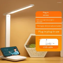 Table Lamps LED Desk Lamp Eye Protection Foldable USB Rechargeable 3 Gear Dimming Bedside 5 Lighting Modes