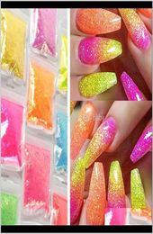 40Gbag Ultrathin Iridescent Nail Glitter Pigment Powder Holographic Acrylic Shinning Mermaid Paillette Sequins For Nails Decor Z6X1210845