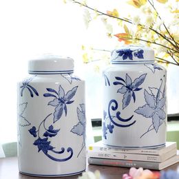 Storage Bottles Vintage Basket Flower Ceramic Jar Arrangement Vase Craft Porcelain Sealed Container Large Art Decoration