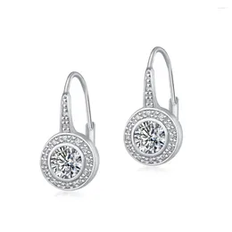 Dangle Earrings WES 925 Sterling Silver For Women 1.32ct Moissanite Diamond 5.75 5.75mm Valentine Gift Certified Jewellery Sparkling Band